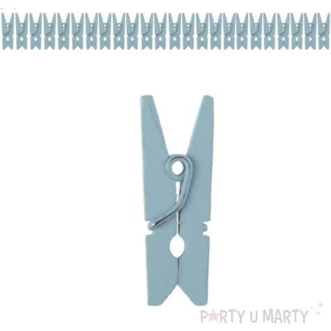 klamerki drewniane 2 5 cm blekitne santex 24 szt