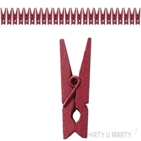 klamerki drewniane 2 5 cm bordowe santex 24 szt