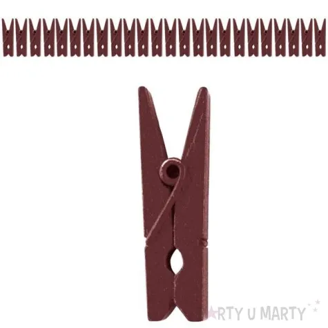 klamerki drewniane 2 5 cm czekoladowe santex 24 szt