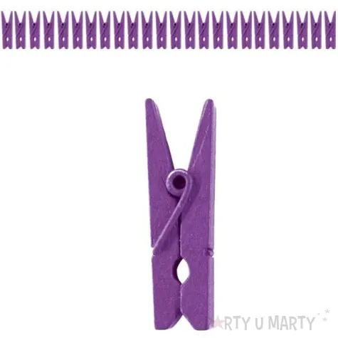 klamerki drewniane 2 5 cm purpurowe santex 24 szt