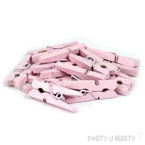 klamerki drewniane 2 5 cm rozowe 10 szt