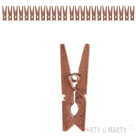 klamerki drewniane 2 5 cm rozowe zloto santex 24 szt