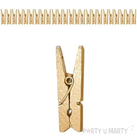 klamerki drewniane 2 5 cm zlote metaliczne santex 24 szt
