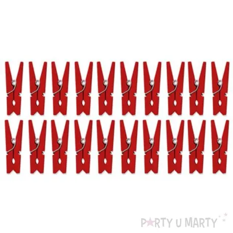 klamerki drewniane 3 0 cm czerwone 20 szt