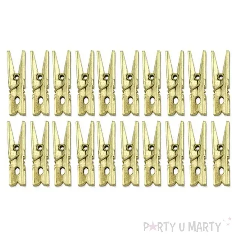 klamerki drewniane 3 0 cm zloty metalizowany 20 szt