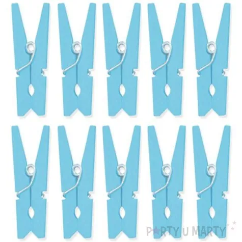 klamerki drewniane 3 5 cm blekitny jasny 10 szt