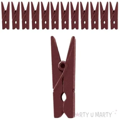 klamerki drewniane 3 5 cm brazowe santex 12 szt