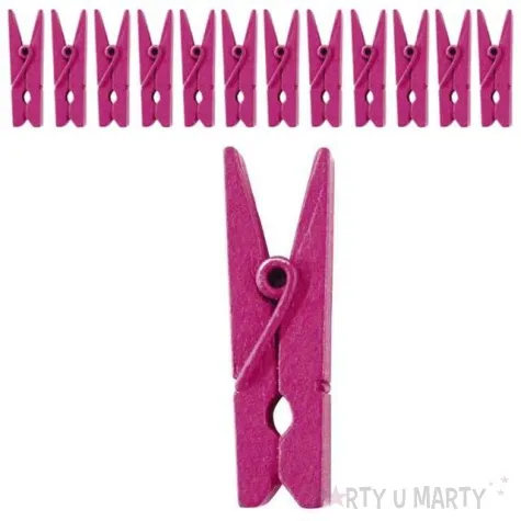 klamerki drewniane 3 5 cm fuksja santex 12 szt