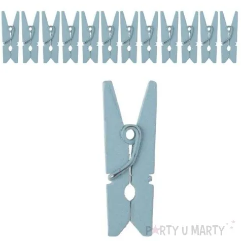 klamerki drewniane 3 5 cm niebieskie pastelowe santex 12 szt