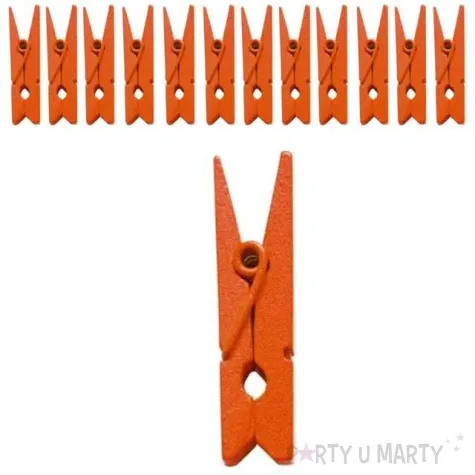 klamerki drewniane 3 5 cm pomaranczowe santex 12 szt