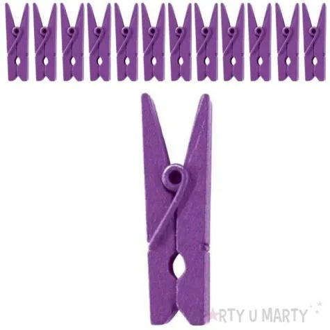klamerki drewniane 3 5 cm purpurowe santex 12 szt