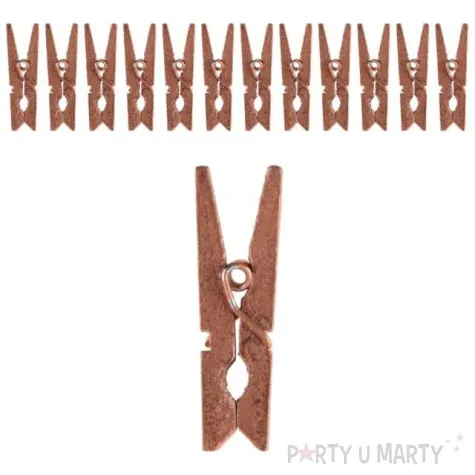 klamerki drewniane 3 5 cm rozowe zloto santex 12 szt