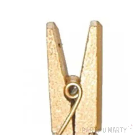 klamerki drewniane 3 5 cm zlote czakos 10 szt