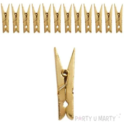 klamerki drewniane 3 5 cm zlote lakierowane santex 12 szt