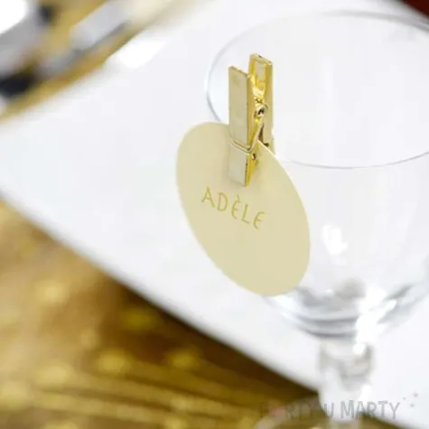 klamerki drewniane 3 5 cm zlote lakierowane santex 12 szt