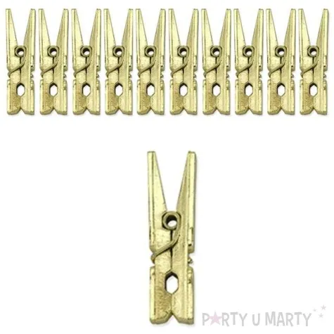 klamerki drewniane 3 5 cm zloty metalizowany 10 szt