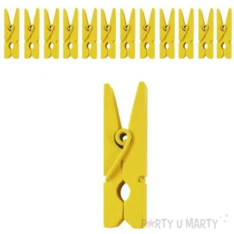 klamerki drewniane 3 5 cm zolte santex 12 szt