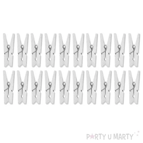 klamerki drewniane bialy partydeco 3 cm 20 szt