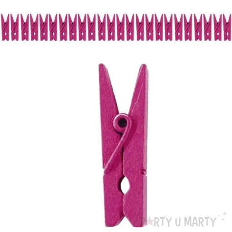 klamerki drewniane fuksja santex 2 5 cm 24 szt