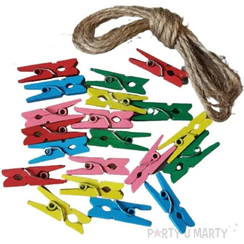 klamerki drewniane kolorowy mix 2 5 cm 20 szt