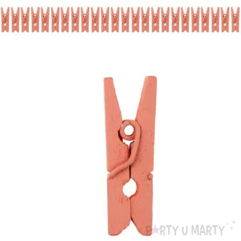 klamerki drewniane koralowy santex 2 5 cm 24 szt