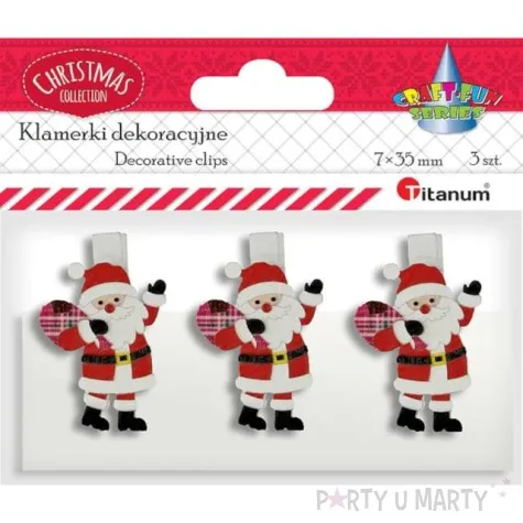 klamerki drewniane swiety mikolaj titanum 3 szt