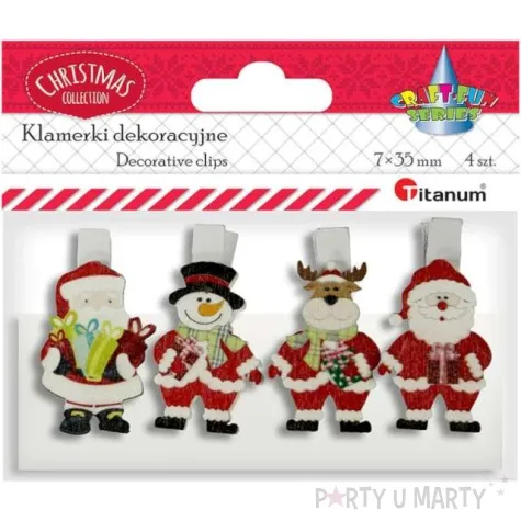 klamerki drewniane swiety mikolaj titanum 4 szt