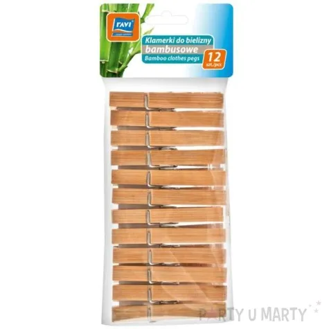 klamerki na pranie bambusowe naturalne ravi 12 szt