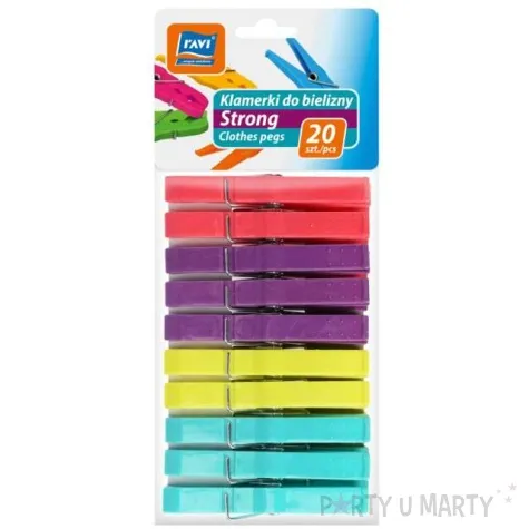 klamerki na pranie strong mix plastikowe ravi 20 szt
