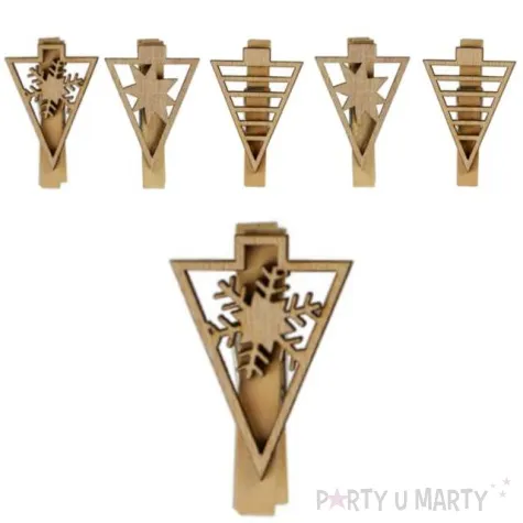 klamerki ozdobne choinki bezowe arpex 6 szt