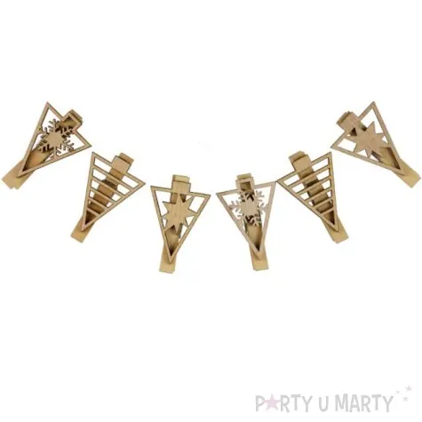 klamerki ozdobne choinki bezowe arpex 6 szt