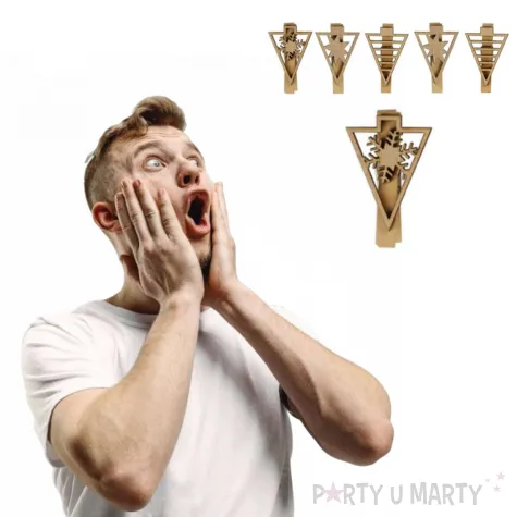 klamerki ozdobne choinki bezowe arpex 6 szt