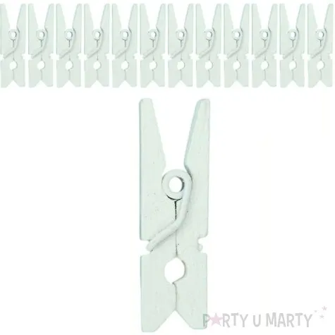 klamerki ozdobne drewniane 2 5 cm biale titanum 25 szt