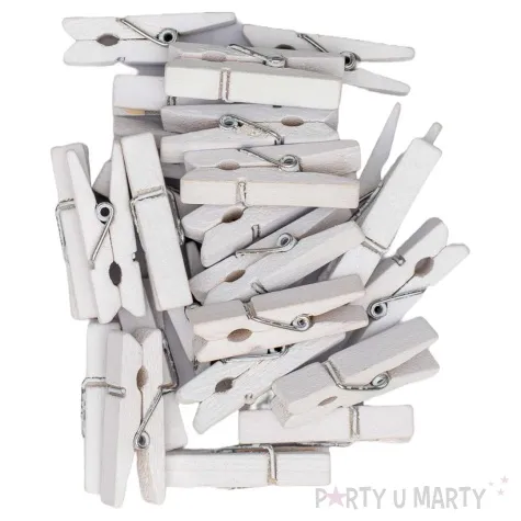 klamerki ozdobne drewniane bialy aliga 25 szt 3 5 cm