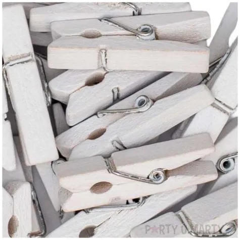 klamerki ozdobne drewniane bialy aliga 25 szt 3 5 cm