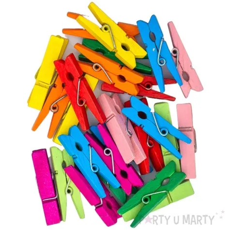 klamerki ozdobne drewniane kolorowe mix aliga 25 szt 3 5 cm