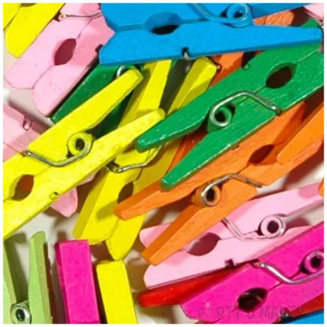 klamerki ozdobne drewniane kolorowe mix aliga 25 szt 3 cm