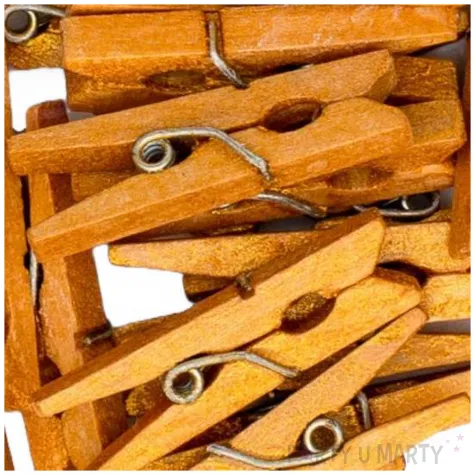 klamerki ozdobne drewniane metaliczne zloty aliga 25 szt 3 cm