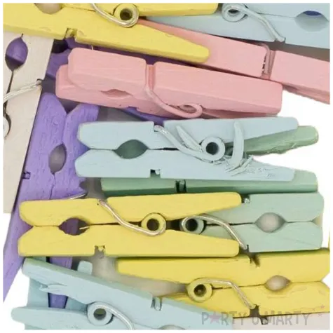 klamerki ozdobne drewniane pastelowe jasne mix aliga 25 szt 3 cm