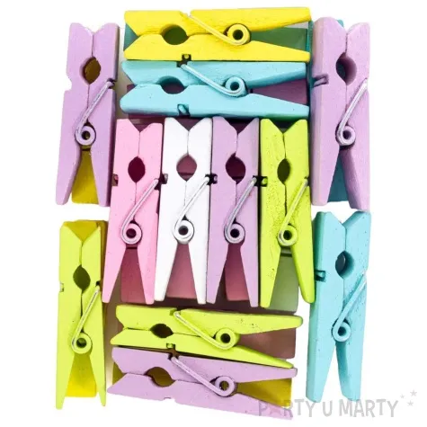 klamerki ozdobne drewniane pastelowe mix aliga 25 szt 3 5 cm