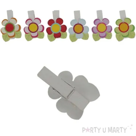 klamerki ozdobne kolorowe kwiatki titanum 6 szt