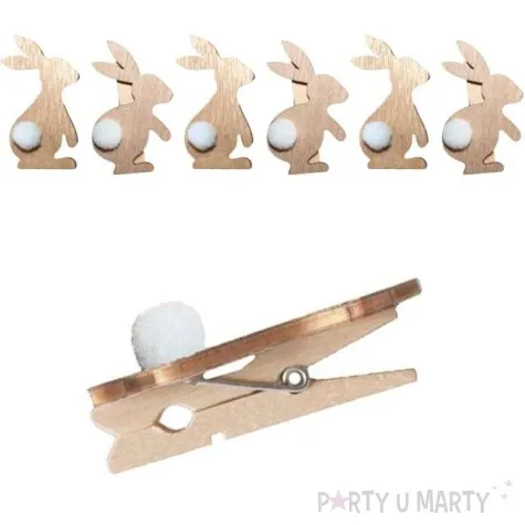 klamerki ozdobne kroliczki z ogonkiem titanum 6 szt