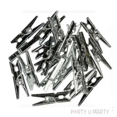 klamerki ozdobne metalik srebrne titanum 20 szt