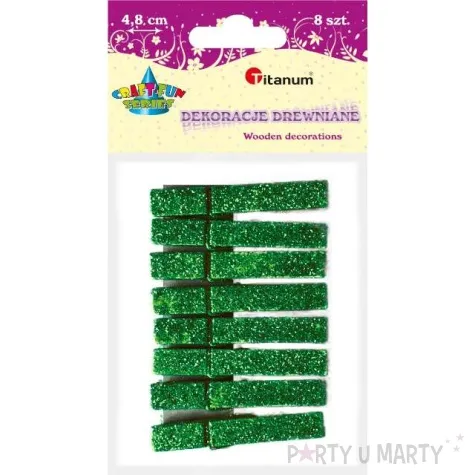 klamerki ozdobne metalik zielone titanum 8 szt