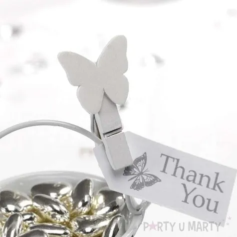 klamerki ozdobne motyl vintage biale godan 20 szt