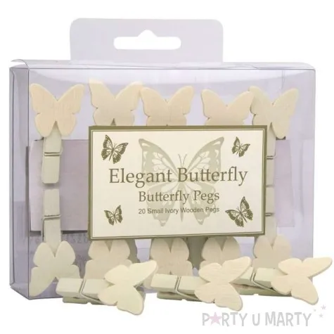 klamerki ozdobne motyl vintage kosc sloniowa godan 20 szt