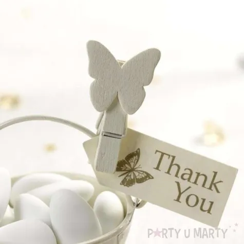 klamerki ozdobne motyl vintage kosc sloniowa godan 20 szt