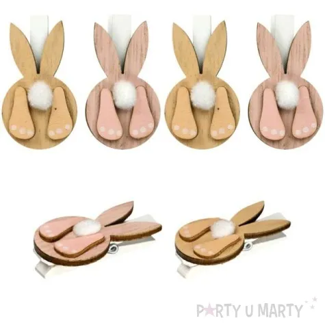 klamerki ozdobne pastelowe kroliczki titanum 6 szt