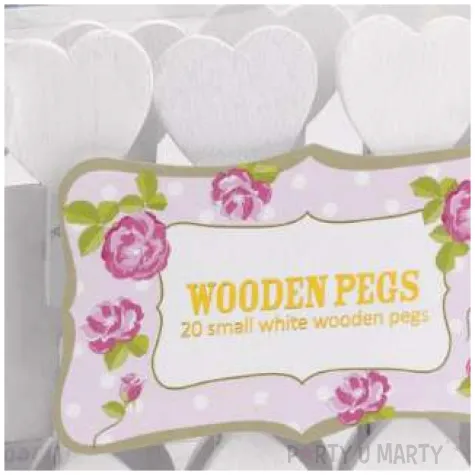 klamerki ozdobne serce vintage biale godan 20 szt