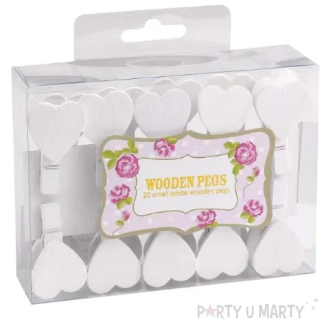 klamerki ozdobne serce vintage biale godan 20 szt